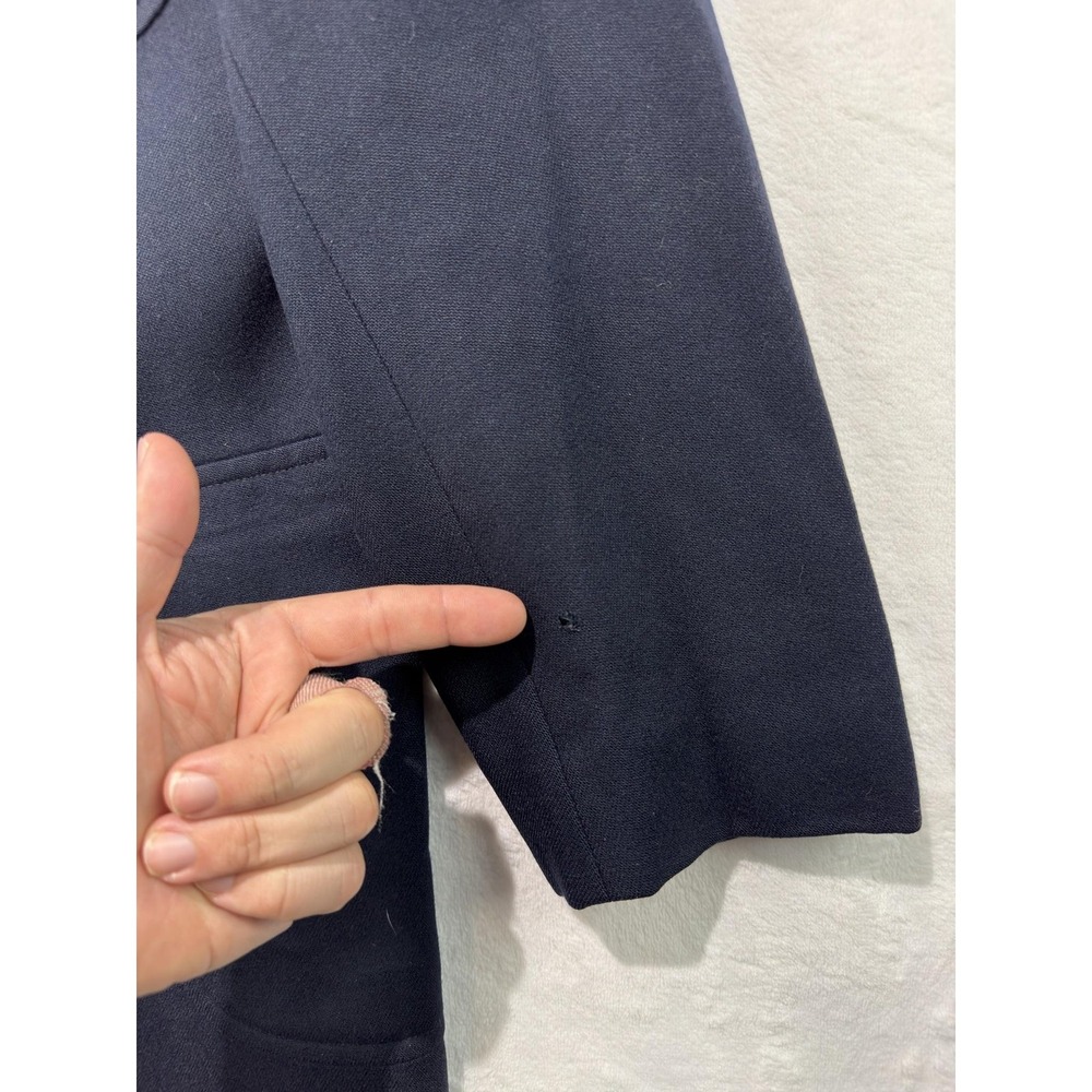 Vintage Brooks Brothers Blazer Mens 44 Blue Wool 346 Gold Buttons Patch Pockets - Picture 3 of 15